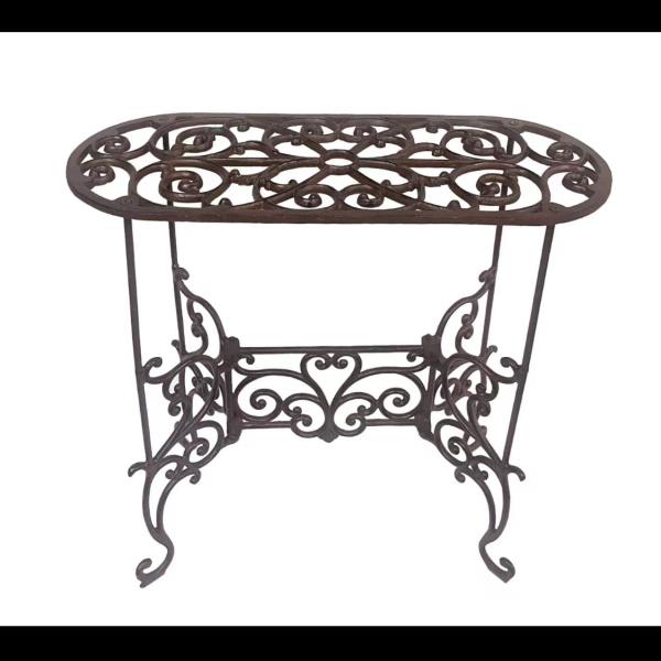 מעמד שולחן ברזל יצוק אליפסה וינטג`